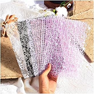 Textured Mesh Fabrics for Junk Journals, Handmade Decorative Scrapbook Materials for Crafts, Art Journaling, Scrapbooking, Collage 10 Sheets