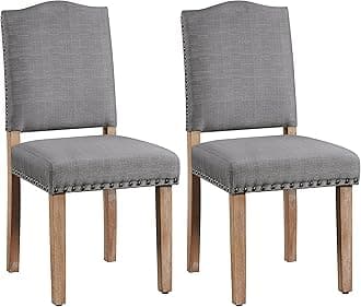 Yaheetech Nailhead Trim and Upholstered Seat Dining Chairs
