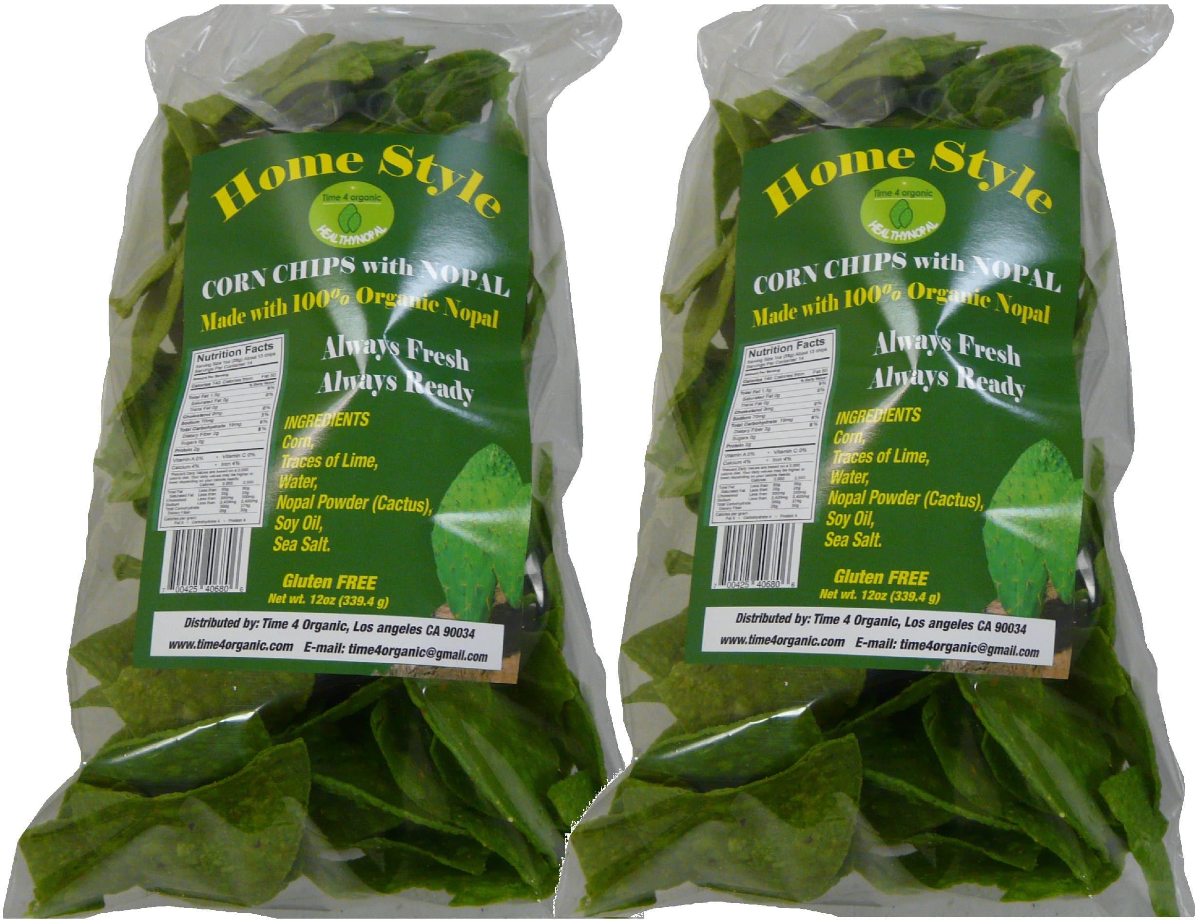 2 pack / Corn Chips made with 100% Organic Nopal