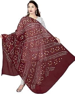 Women's Cotton Dupatta (SKRDD1497, Maroon)