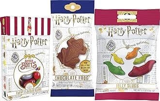 Harry Potter Jelly Gummy Candy Slugs, Bertie Botts Every Flavour Jelly Beans & Chocolate Crispy Frog (Bundle of 3 Items)
