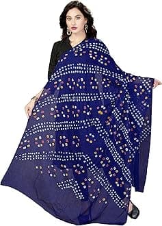 RANI SAAHIBA Women's Cotton Dupatta (SKRDD1500, Royal Blue)