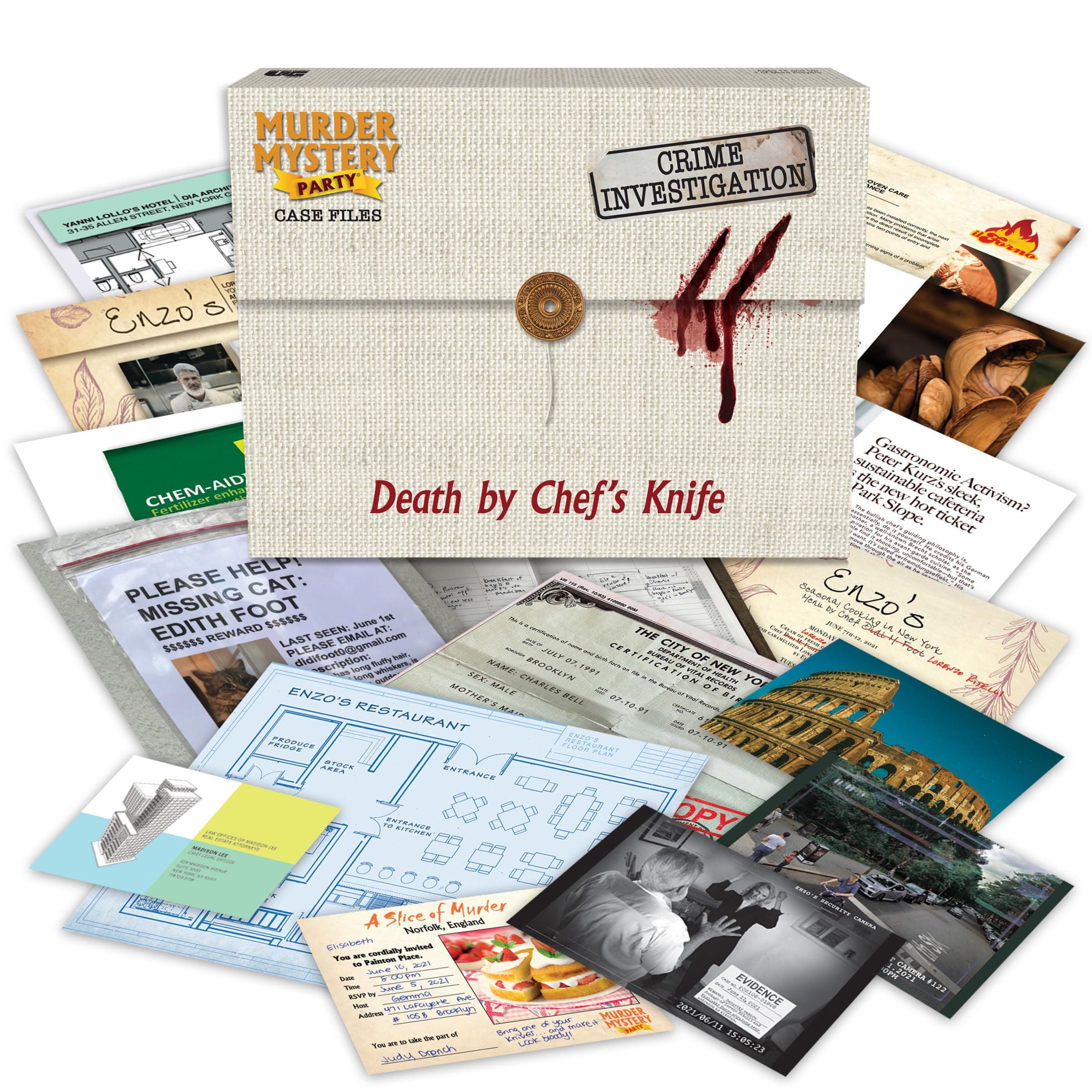Murder Mystery Party | Case Files Death by Chef's Knife, for Ages 14+
