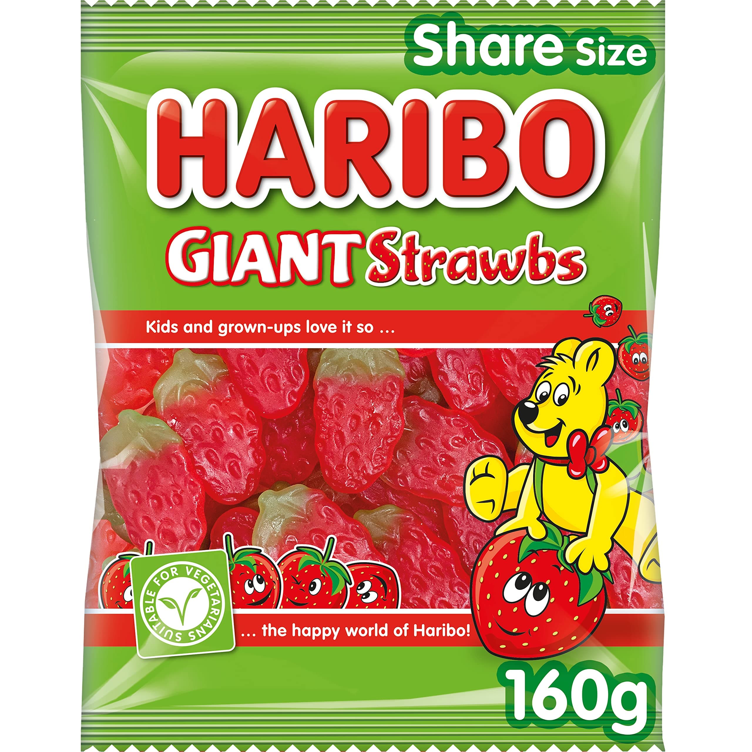 HARIBO Giant Strawbs, 2 x 140 g