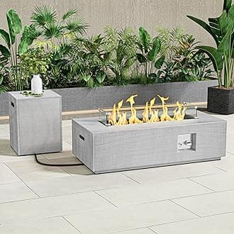 Outdoor Fire Pit Table Propane Gas Fire pits &Outdoor Fireplaces 42″ Rectangular Firepit Table, 50,000 BTU Fire Table for Patio Set (42'' Rectangular Light Gray)