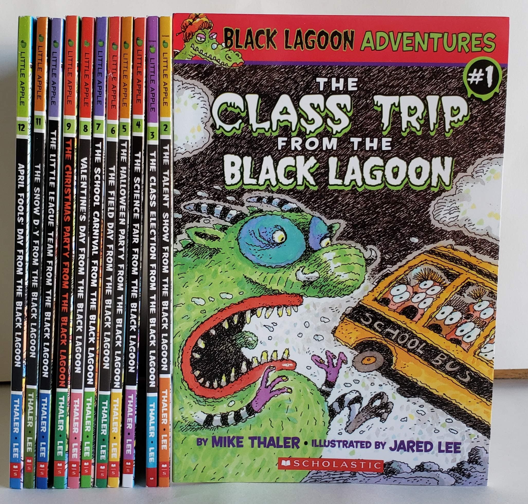 Black Lagoon Book Set 1-10;Class Trip,Talent Show,Class Election,Science Fair,Halloween Party,Field Day,School Carnival,Valentine's Day,Christmas Party,Little League Team Paperback – January 1, 2010