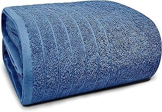 Tens Towels Pack of 1 Jumbo Bath Sheet 40 x 80 Inches, Extra Large & Light Weight, Quicker to Dry, 100% Cotton, Super Soft & Absorbent, Perfect to Wrap Yourself in, Blue