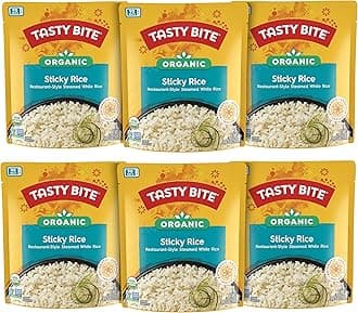 Tasty Bite Organic Sticky Rice, 8.8 Ounce, Pack of 6, Ready to Eat, Microwavable, Vegan, Gluten-Free