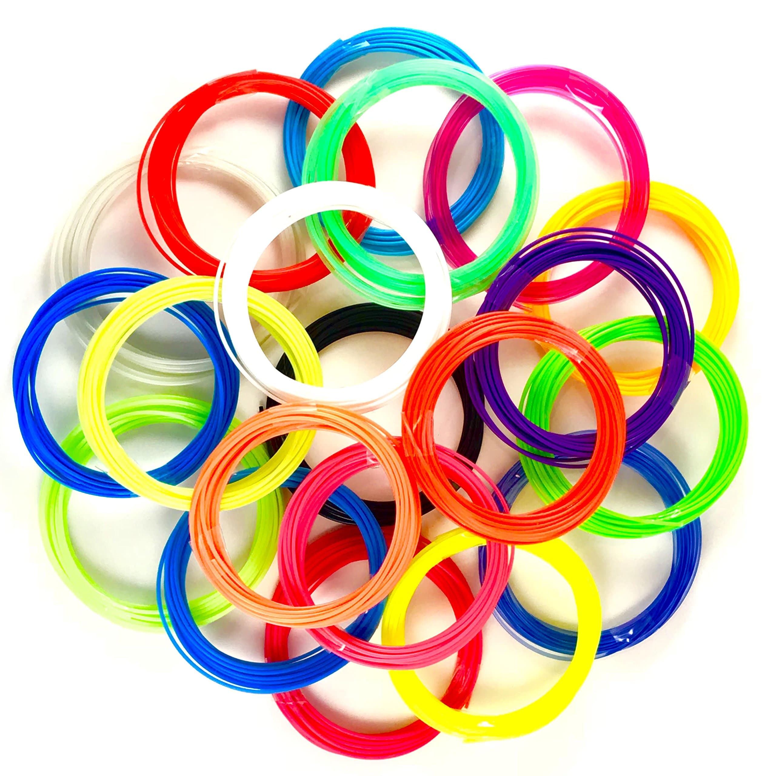 3D Pen Refills | by LivinForCreation | PLA Filament Mini 3D Printer Ink | Creativity for Kids & Adults | 1.75 MM - 20 Colors (328 Total Feet) Glow & Neon | Works w/Most 3D Printing Pens