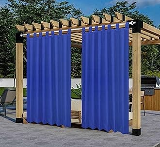 Polyester 300GSM Fabric Waterproof Rain & Sun Blockage Curtains(RoyalBlue 4.5 X 11.5 Feet,Piece of 1) with Top Style Loop Used for Door,Balcony,Outdoor & Indoor Area