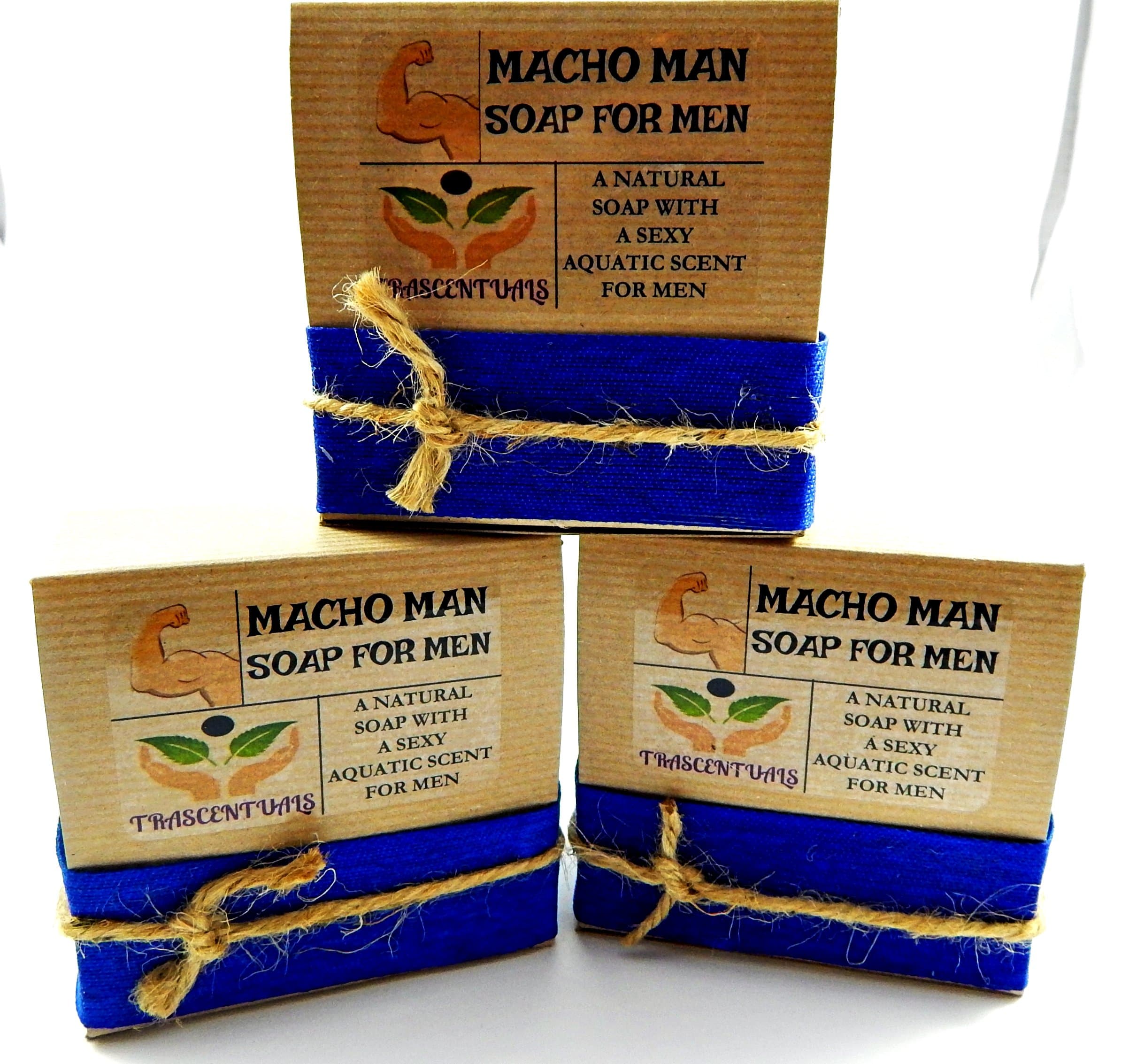 Macho Man Soap For Men Comes In Gift Box Handmade With Natural Ingredients Like Coconut Oil and Kaolin Clay (3 Pack)