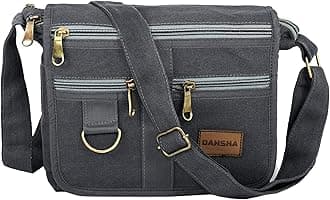 Stylish Cotton Sling Cross Body Travel Office Business Messenger One Side Shoulder Bag For Men Women (Grey, 21.5 x 8.8 x 24 Cm)