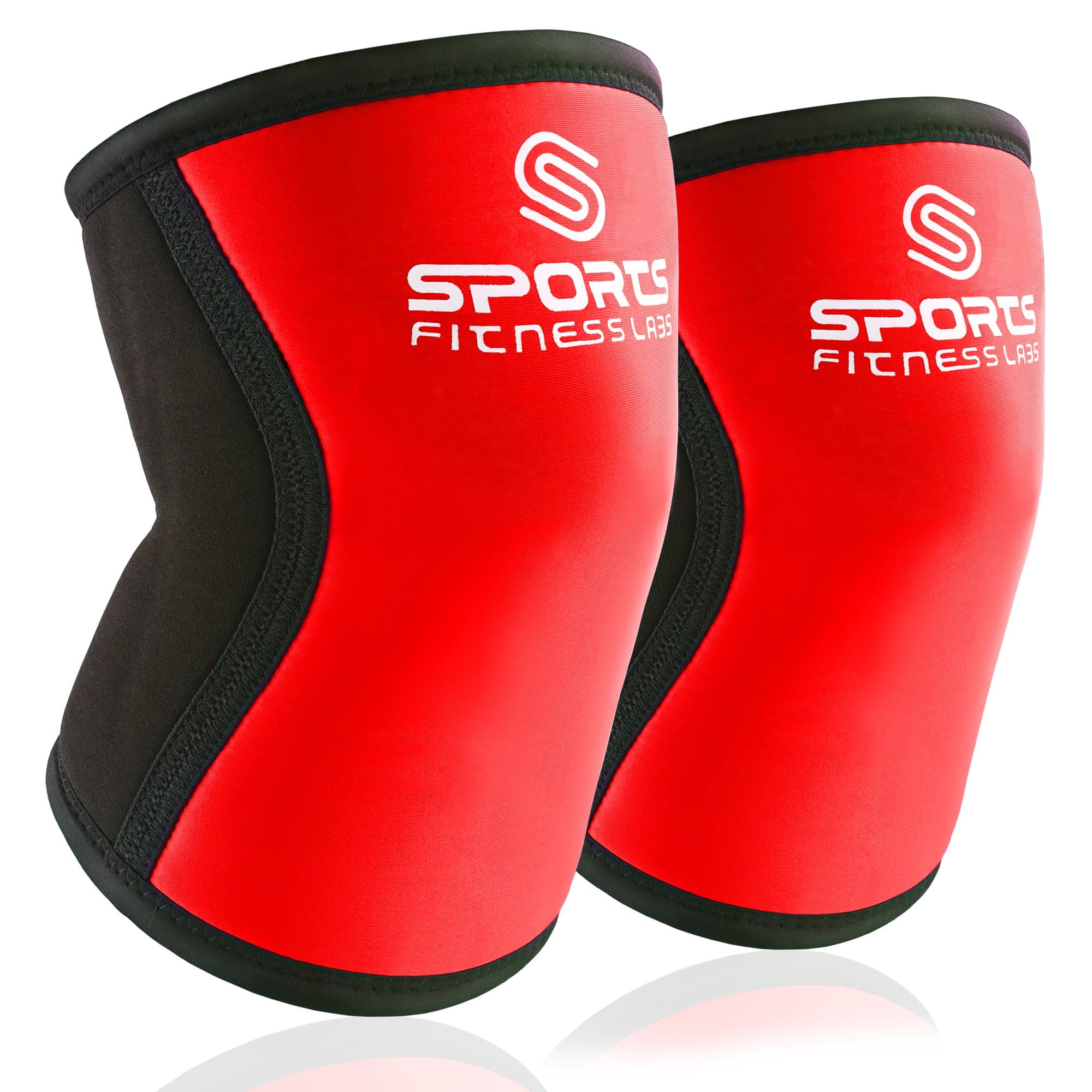 Knee Sleeves (Small) Red 7 mm Knee Support Wraps Best for WODs, Weightlifting, Powerlifting, Bodybuilding, Squats, Plyometics, Fitness - Men & Women - Pair of Knee Sleeves