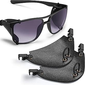 Premium Leather Side Shields for Sunglasses – Handmade & Removable, Sun & Wind Protection for Outdoor Eyewear
