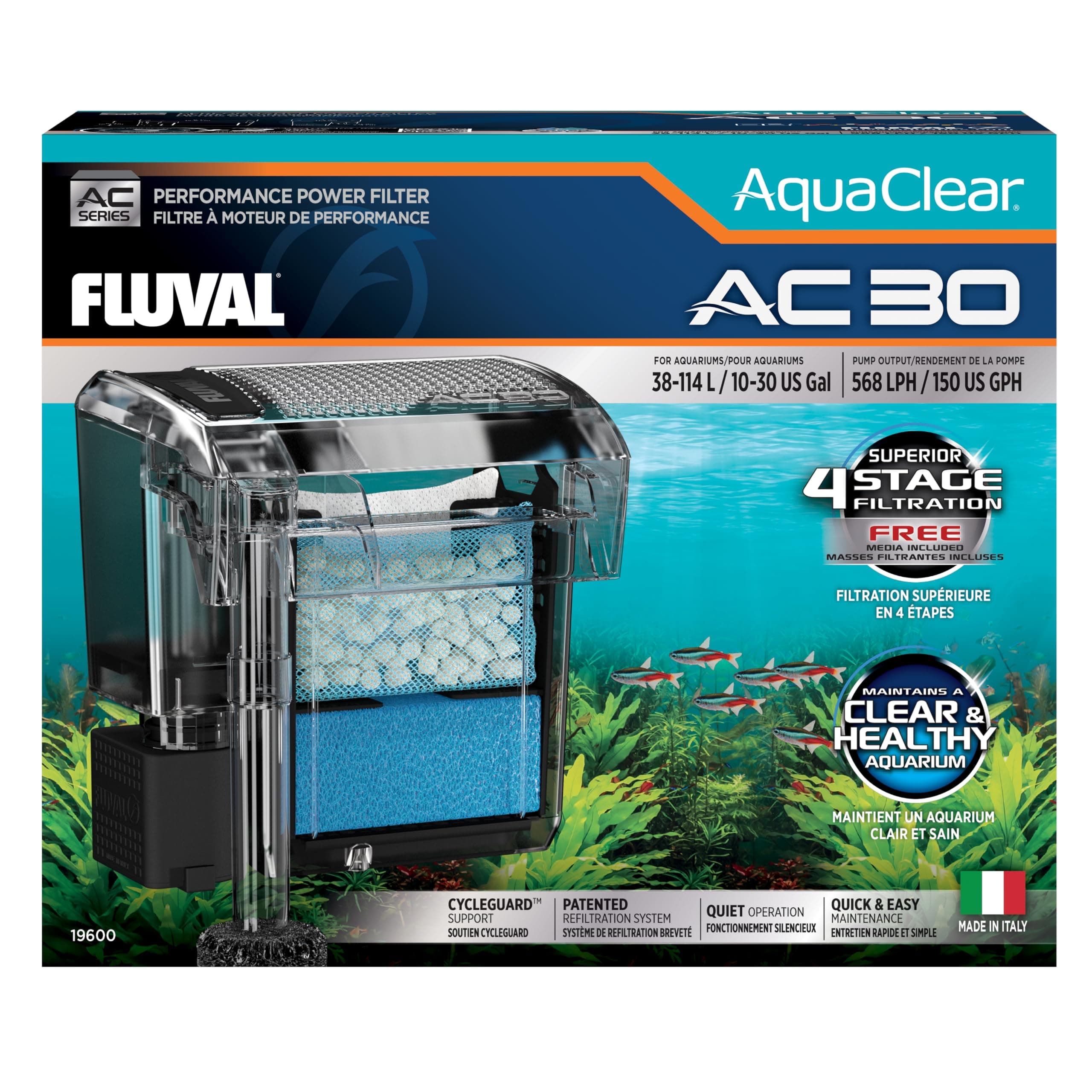 AquaClear AC30 569 LPH Aquarium Backpack Filter