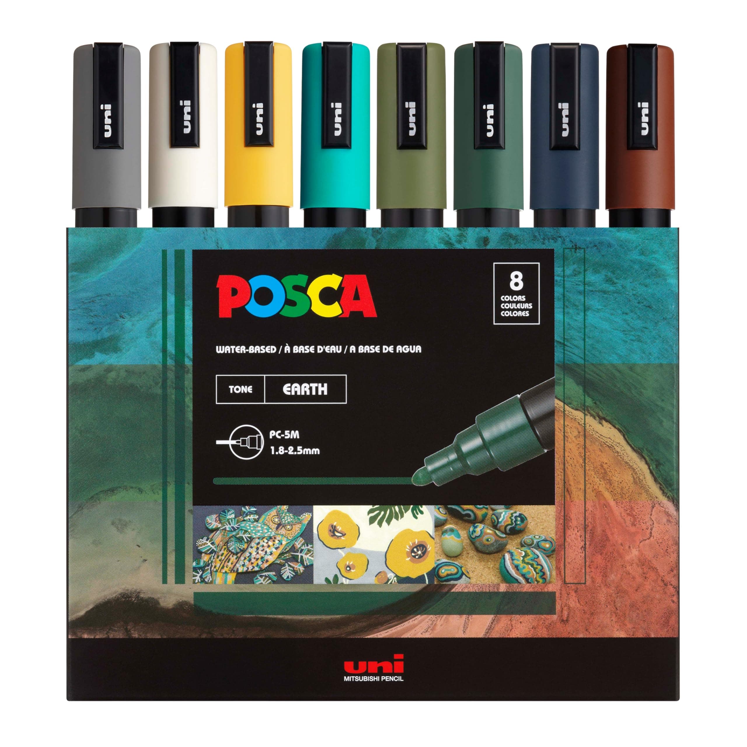 Paint Marker Set, 8 Colors, PC-5M Earth Tone Set