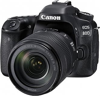 Digital SLR Camera Body [EOS 80D] and EF-S 18-135mm f/3.5-5.6 Image Stabilization USM Lens with 24.2 Megapixel (APS-C) CMOS Sensor and Dual Pixel CMOS AF (Black)