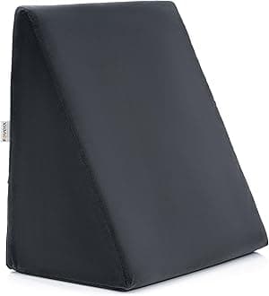 FOVERA Memory Foam Wedge Pillow | 2 Years Warranty | Bed Wedge Cushion, Orthopedic Back Support for Bed | for Acid Reflux, Snoring, GERD, Leg Elevation (Dark Grey, 18L x 17.5W x 11H Inch)