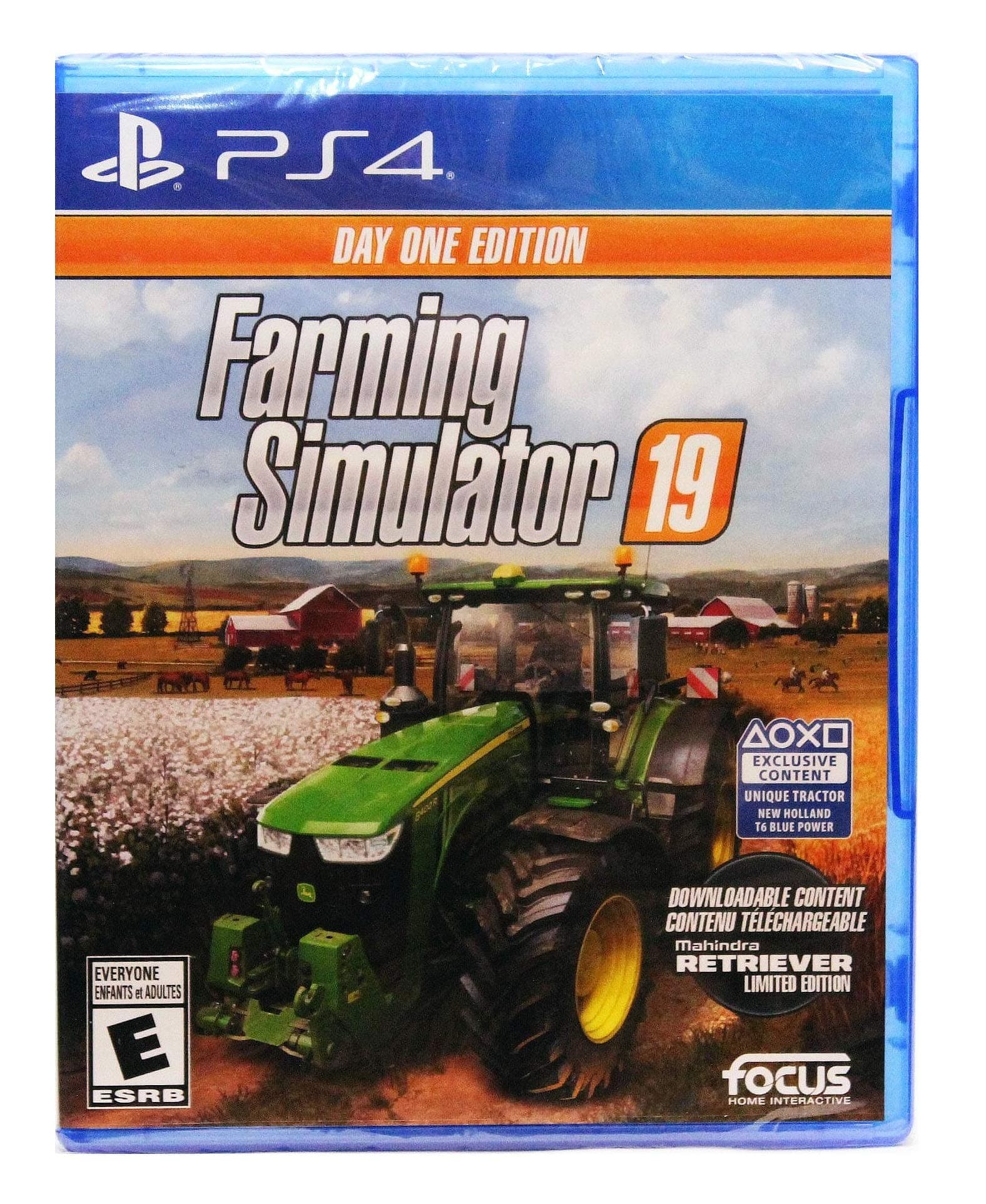 Farming Simulator 19 - Day One Edition [US Version] - Mahindra Retriever DLC & Playstation Exclusive New Holland T6 Blue Power