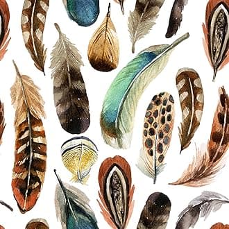 SOEWIOU Coloured Feather Wallpaper,300 * 44.5cm Thicken Peel and Stick Wallpaper Vinyl Self Adhesive Contact Paper for Home Bedroom Cabinets and Kitchen Deco
