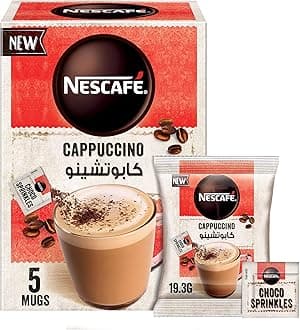Nescafe Cappuccino Foamy Coffee Mix With Chocolate Sprinkles 19.3g (5 Sticks)
