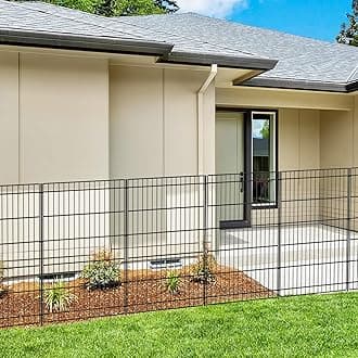 INJOPEXI Garden Fence Outdoor 6 Panels 13ft (L)×36in (H) Decorative Garden Fences with 6 Panels Rustproof Wire No Dig Metal Animal Barrier Dog Rabbit Fencing for Yard Lawn Patio - Without Fence Gate