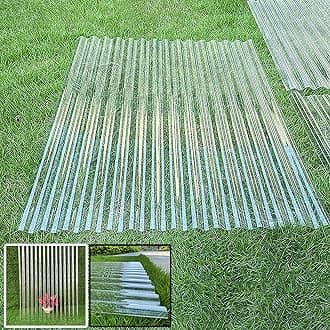 Clear Roofing Panel, 1mm Corrugated Roofing Panels, Cladding Walling Sheeting, Fiberglass Daylighting Panels, Greenhouse Shed Roof Panel, Roofing Sheet, Easy to Roll and Cut(Clear,35x47in)