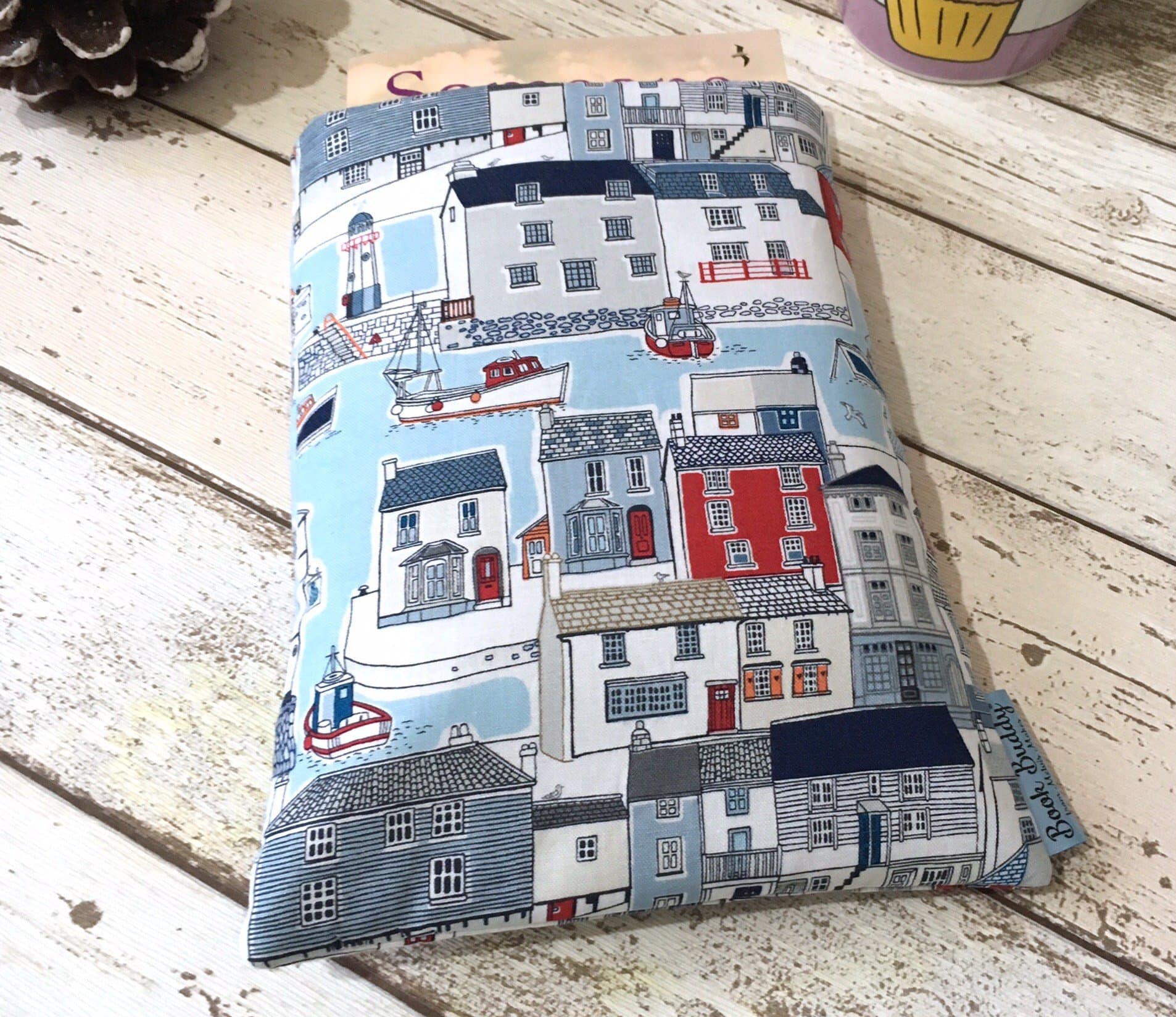 Harbour Side Book Buddy - Padded Book Sleeve, 3 Sizes, Paperback/Hardback Cover, Bookworm Gift