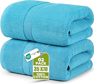 Utopia Towels - Large Cotton Bath Towel, Pack of 2 - Bath Towel, Hand Towels Large 90 x 180 cm (Turquoise)