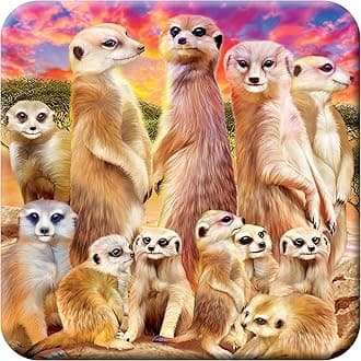 3D LiveLife Cork Coaster - Cool Meerkats from Deluxebase. Lenticular Safari Animal Drink Coasters. Funny Gifts for Women and Men. Cute Novelty Kitchen Gift Ideas and Decorative Home Accessories