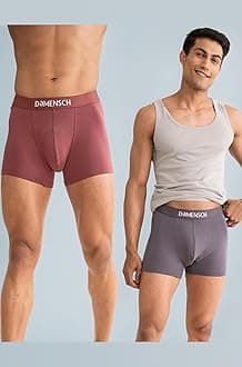 Regular Fit Solid Cotton Blend Trunk Underwear Anti-Bacterial Moisture Wicking Breathable Microfibre Waistband Deo-Cotton Trunks for Men