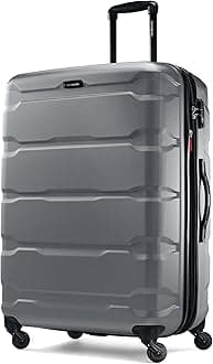 Samsonite Omni PC Hardside Expandable Luggage with Spinner Wheels, Checked-Large 28-Inch, Charcoal