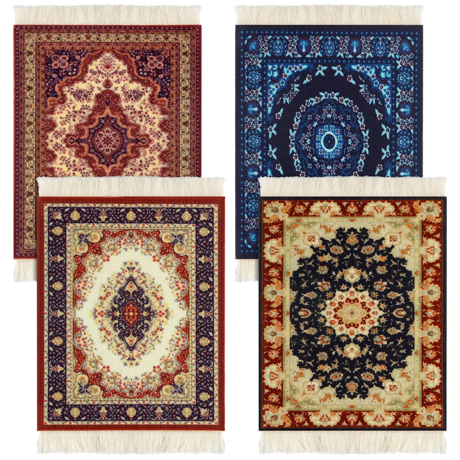 4 Pieces Rug Table Coasters Oriental Design