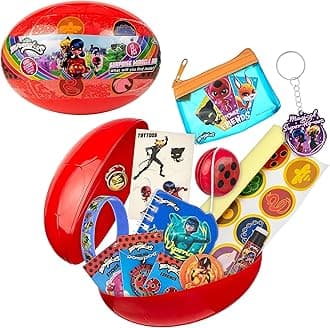 13pc Surprise Miracle Box -Zag Heroez Themed Ladybug and Cat Noir Toys Surprise with Stickers for Kids, Treasure Prizes, Birthday Favors