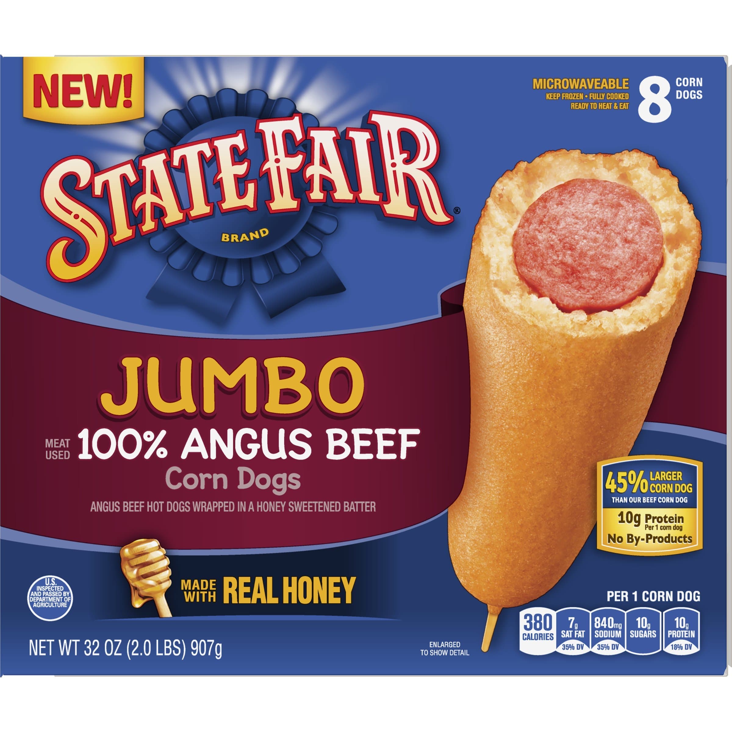 State Fair Jumbo Corn Dogs, 100% Angus Beef, 8 Ct (frozen)