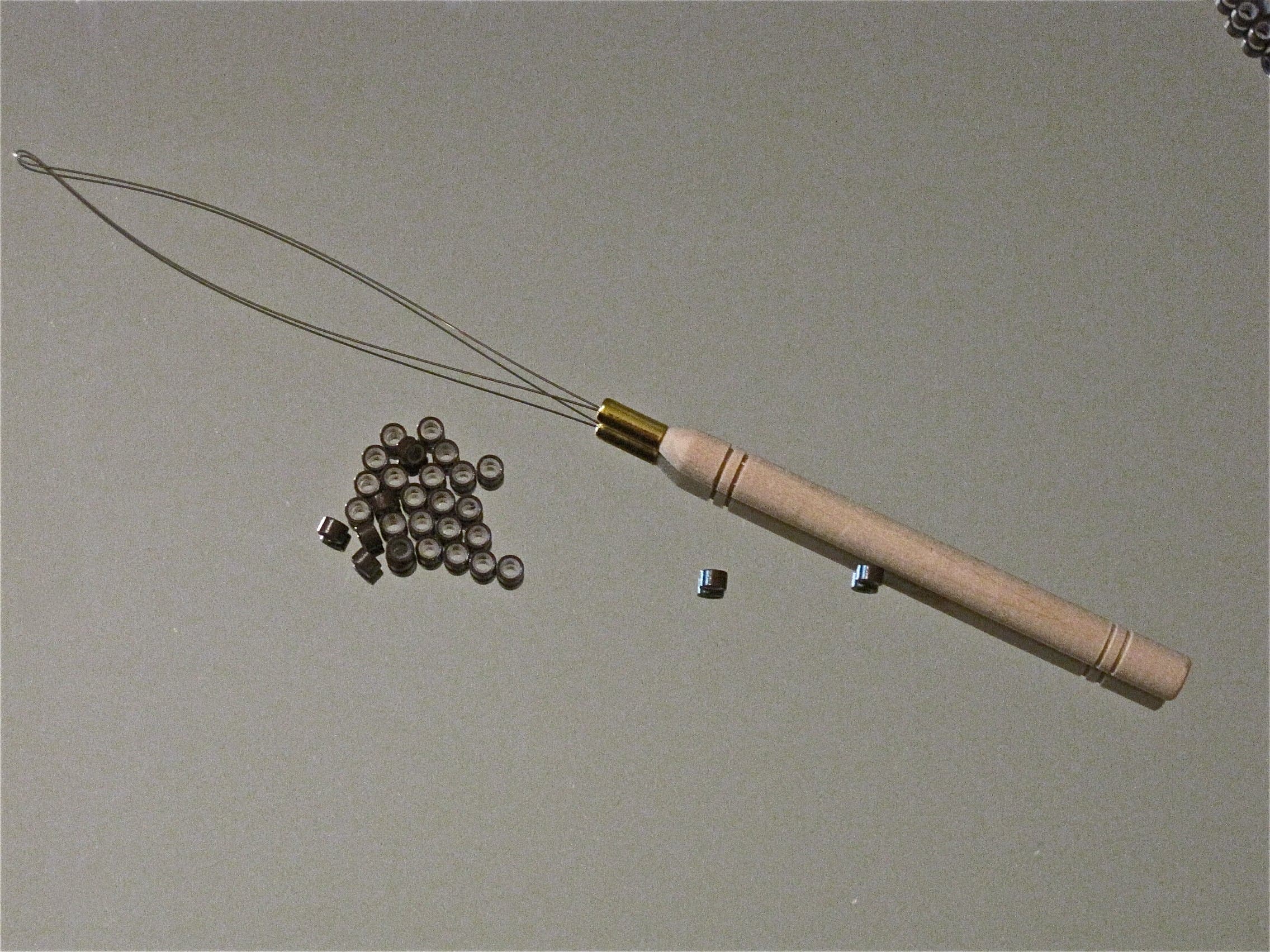 Microring Links Bead Loader, Looper and Threader for Hair Extension and feather Installation Tool with 100 Beads