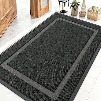 OLANLY Front Door Mat Indoor Outdoor Entrance, Waterproof All-Season, All-Weather Doormat, Sturdy Natural Rubber, Fade Resistant, Low Profile, Easy Clean Patio Porch Entryway Mat, 47x32, Black