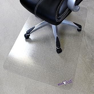 Marvelux 75 x 120cm (30" x 47") Heavy Duty Premium Polycarbonate Rectangular Office Chair Mat for Low, Standard and Medium Pile Carpets, Transparent Carpet Protector