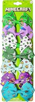 LUV HERMinecraft Kids Hair Bows - 7 Pcs 4 Inch Bundle - Hair Accessories Gift Set - Hair Bows for Kids - Multicolor Hair Clip with Alligator Clip - Ages 3 +