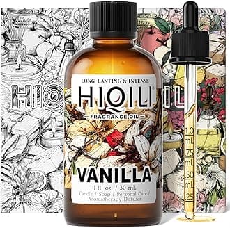 - HIQILI Vanilla Fragrance Oil for Body Spray, Diffuser Use, Essential Oil for Candle, Soap, and Women Perfume Making - 1 Fl Oz