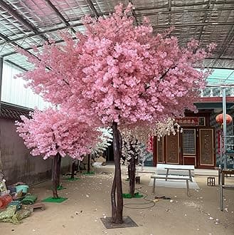Cherry Blossom Tree Artificial Cherry Blossom Trees Fake Cherry Blossom Tree Indoor Outdoor Home Office Party Wedding,B,181x101cm/5.9x3.3ft