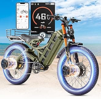 2026 eAhora Romeo Pro 3/2 50-46Mph Electric Bike for Adults 5600W/4000W Dual Motor Ebike 60V 80AH/52v 70Ah Battery 200-235Miles Long Range, 26*4.0" Fat Tire, Full Suspension, All Terrain, APP Control