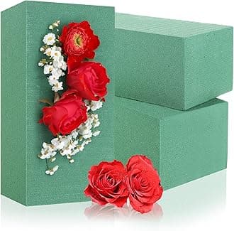 com-four® 3 x floral foam for flower arrangements, floral sponge for fresh flowers, floral mass for crafts, floral foam, moss for celebrations, weddings and birthdays