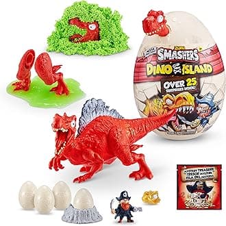 Smashers Dino Island Mega Egg Spinosaurus by ZURU, Dinosaur Toys for Kids 5+, Includes 25 Surprises - Great Filled with Slime, Sand and More, Ages 5+