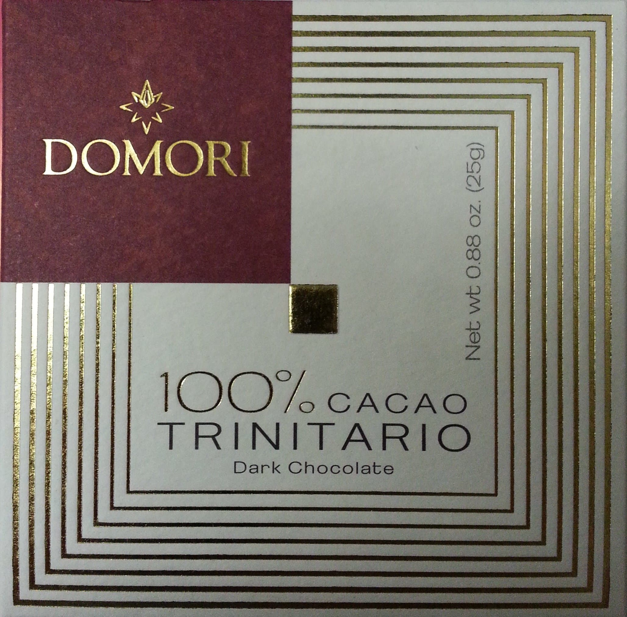 Domori Trinitario 100% Chocolate Bar (25g)