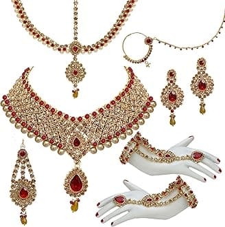 Lucky Jewellery Designer Feroji Color Gold Plated Dulhan Choker Bridal Set for Girls & Women (2475-L1ZS-KD124-F)