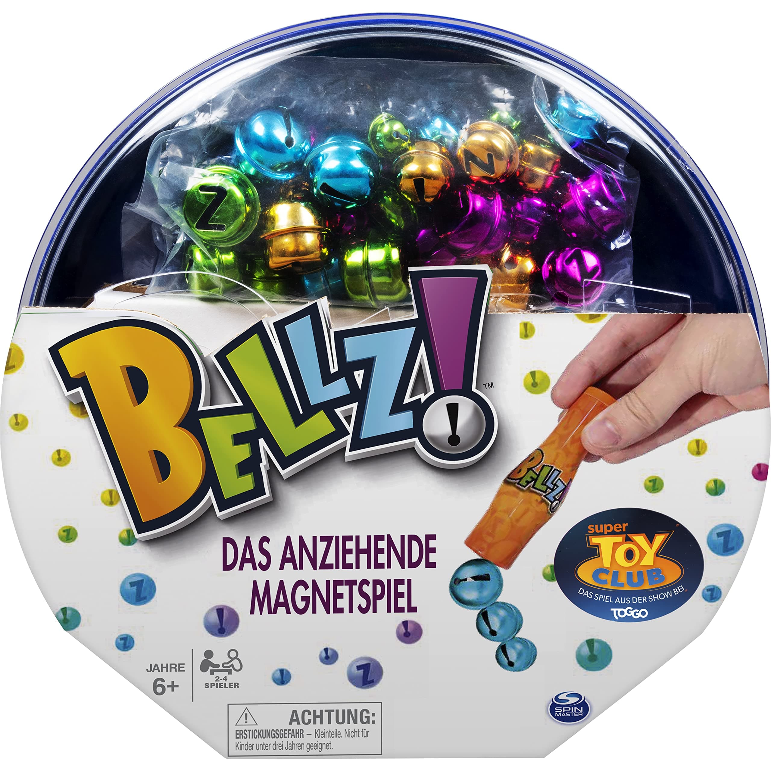Spin Master Games Bellz Magnetic Board Game for 2-4 Players Aged 6+, Includes 1 Round Storage Box/Playing Surface, 1 Magnetic Stick, 40 Bells, 1 Instruction Manual