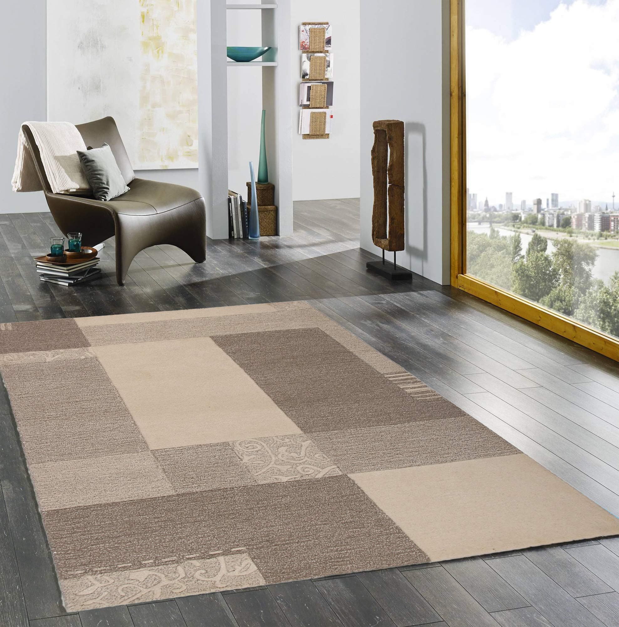 Hand Tufted Woollen Carpet Beige Colour - Himalaya Studio