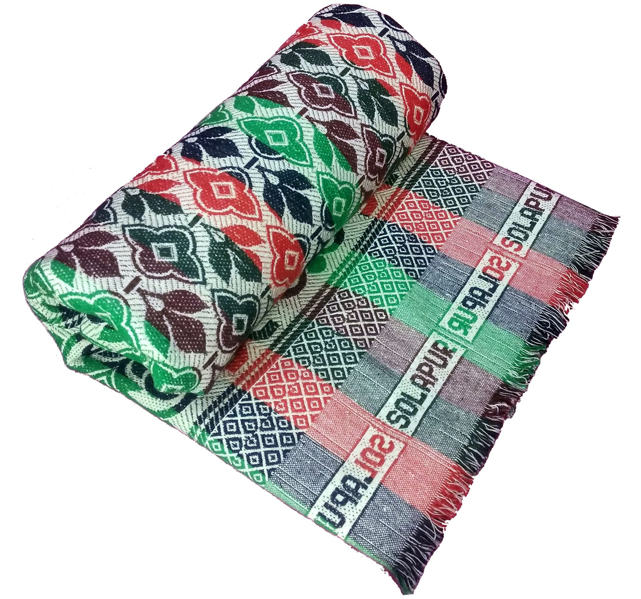Cotton, Single Size, Solapur Chaddar Blanket for Daily use, Multimix Color, Pack of 1