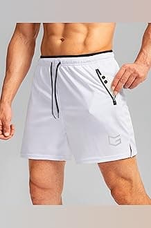 G Gradual Men's Running Shorts with Zipper Pockets Quick Dry Gym Athletic Workout 5" Shorts for Men